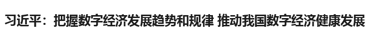 习近平：推动我国数字经济健康发展