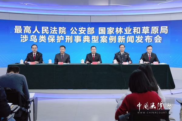 涉鸟类保护刑事典型案例新闻发布会