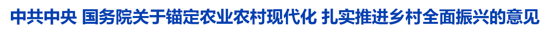 中共中央 国务院关于锚定农业农村现代化 扎实推进乡村全面振兴的意见