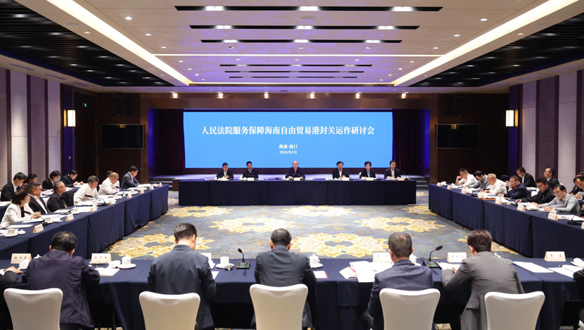 张军出席人民法院服务保障海南自由贸易港封关运作研讨会