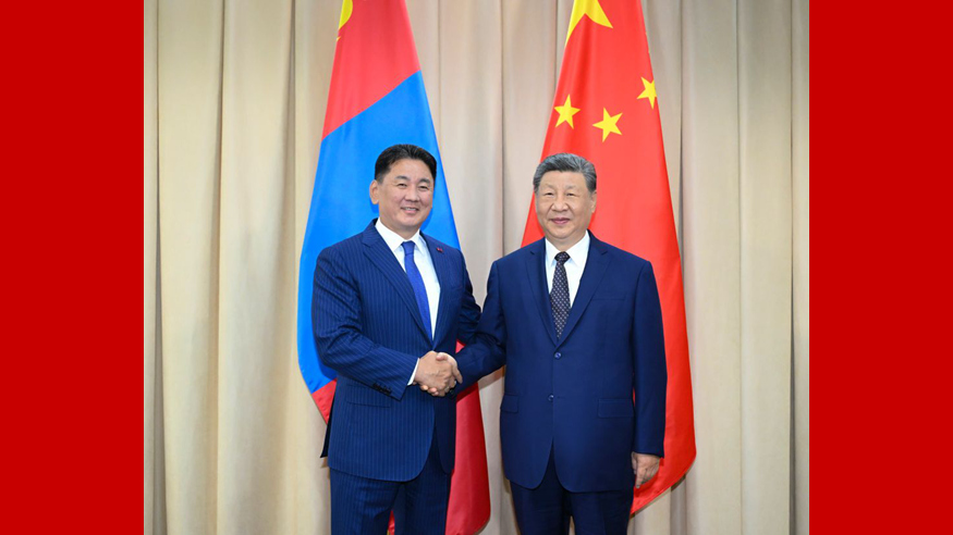 习近平会见蒙古国总统呼日勒苏赫